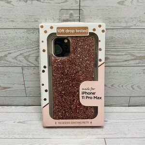 iPhone 11 Pro Max Rose Gold Glitter Phone Case